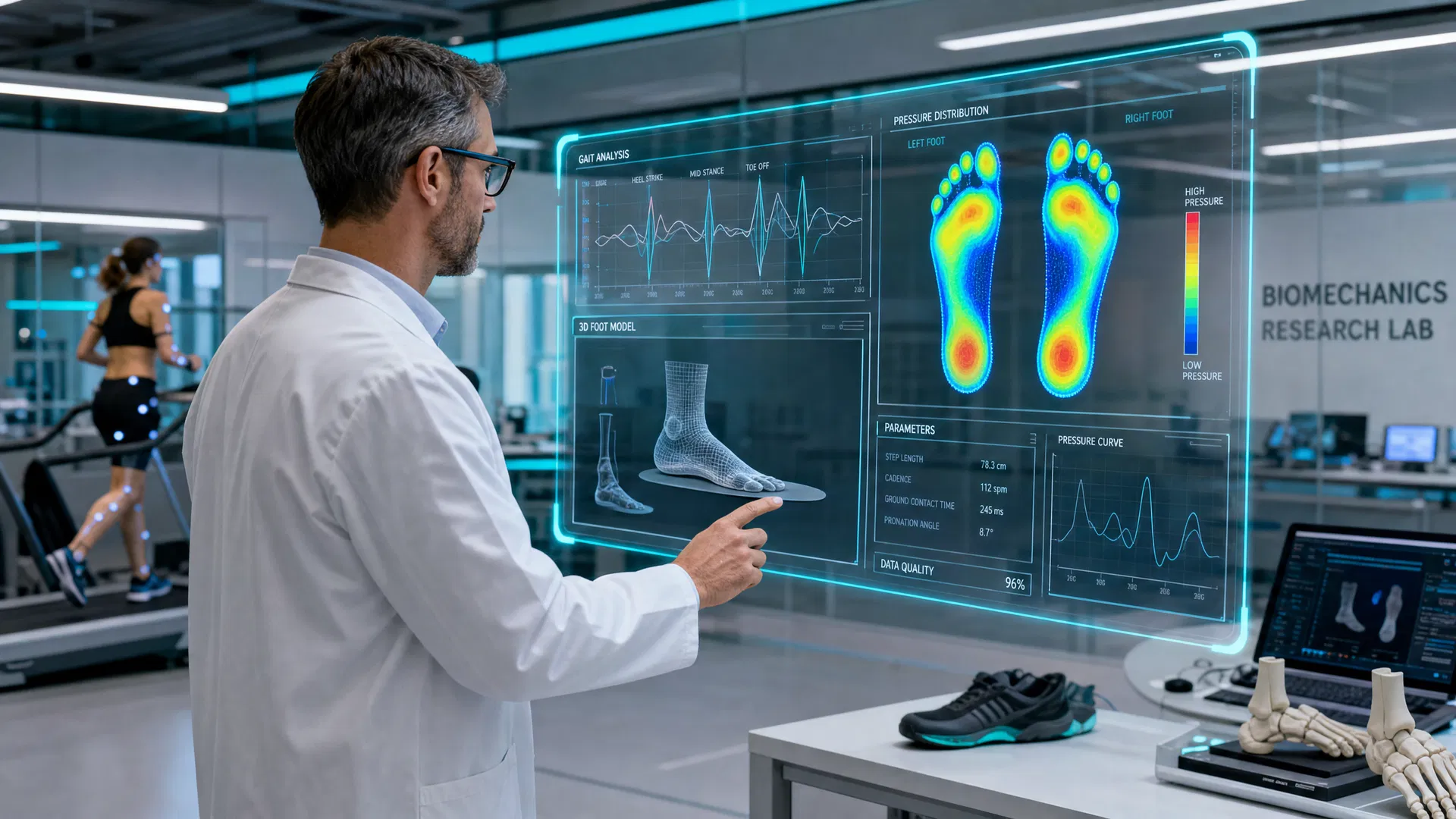 Somade biomechanics research laboratory with AI-powered foot analysis