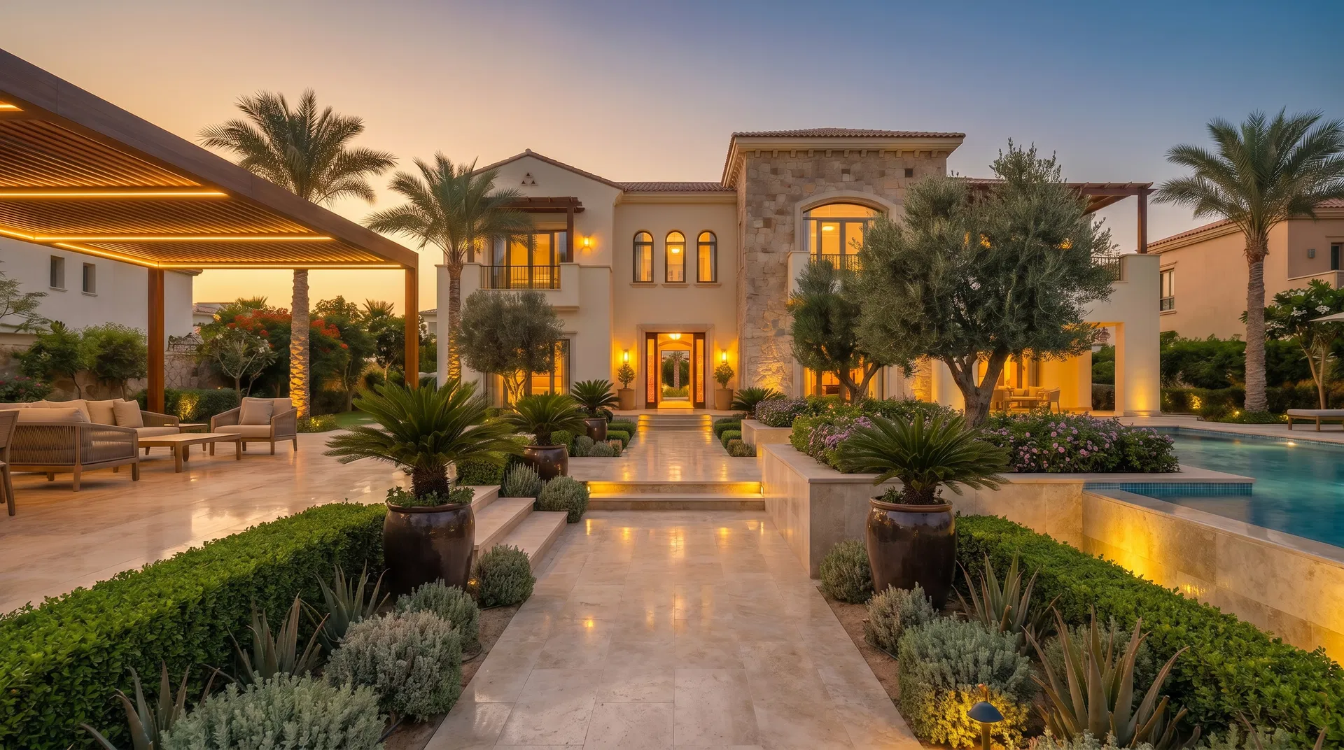 زراعة متدرجة حول المسطح الأخضر