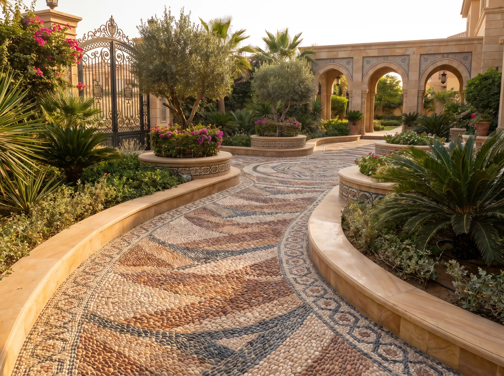 مشايات حصوية ملونة تنظم الحركة وتلفت النظر