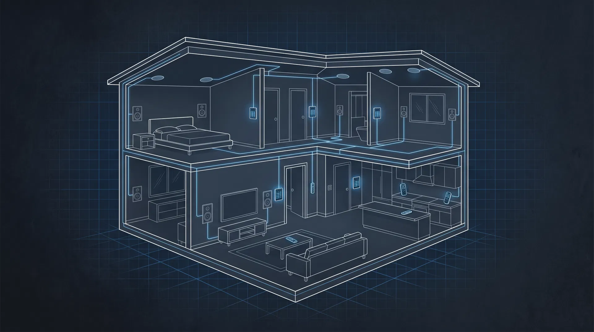 Distributed audio home cutaway