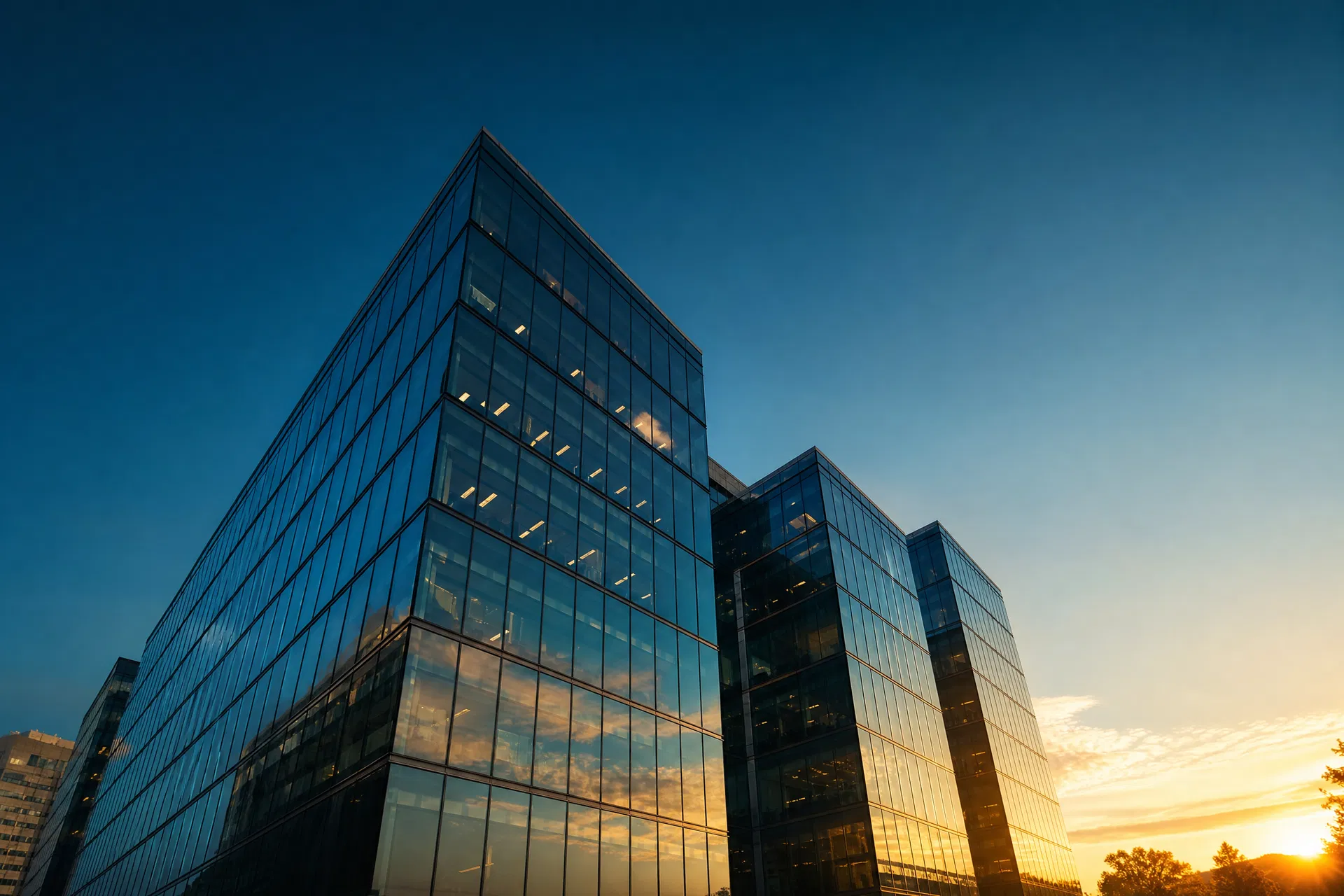 Modern office building representing forward-thinking advisory