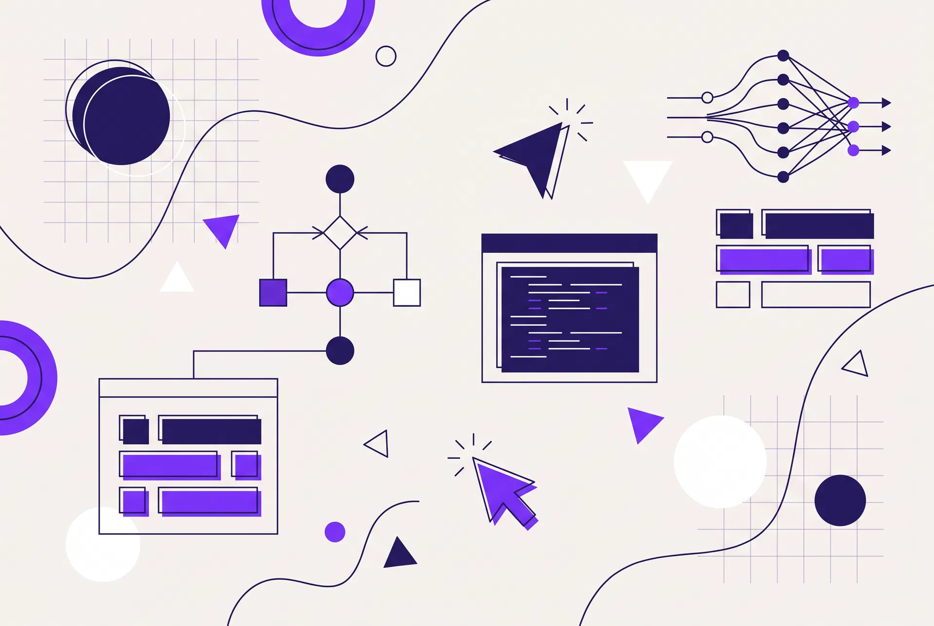 Abstract technical illustration of AI product management
