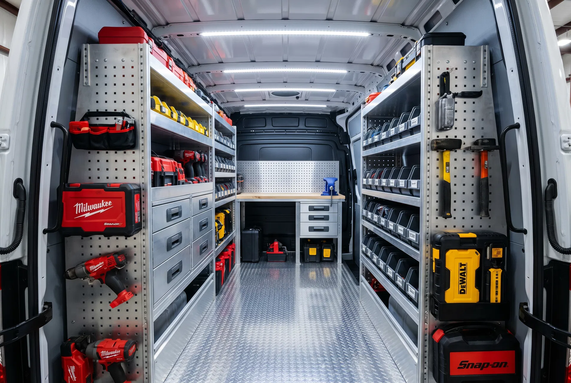 Van Interior — Full Shelving System
