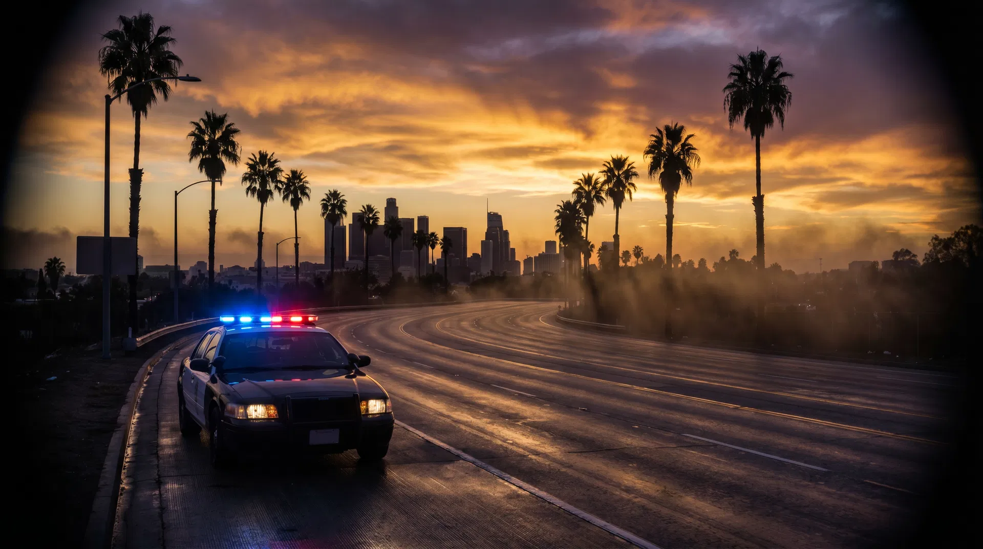 California highway at dusk