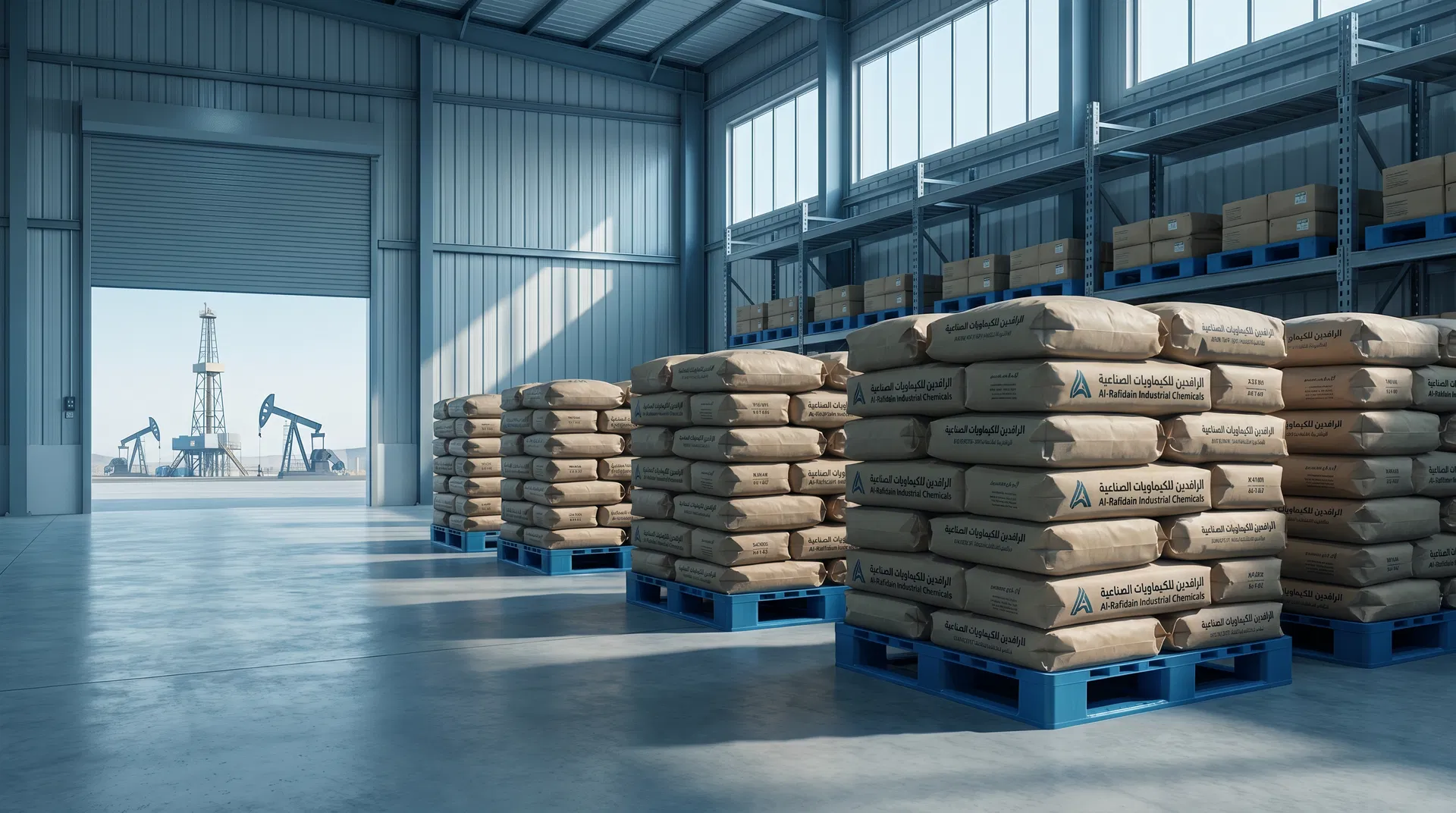 مشهد صناعي يعكس توريد المواد الكيميائية وقطاع الحفر