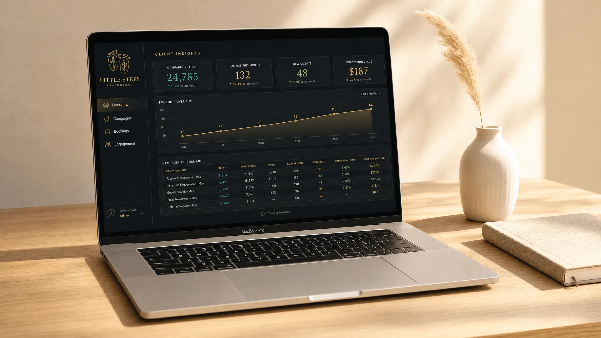 Executive Overview on laptop