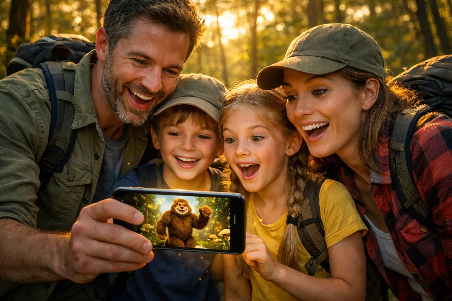 Family playing Squatch'N together