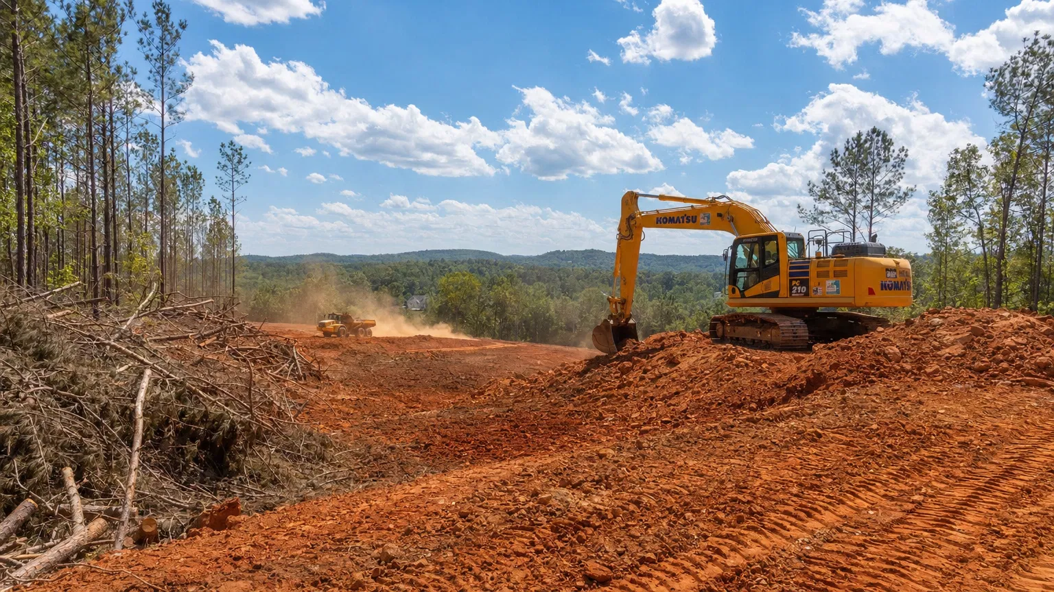 Land clearing operation in Northwest Georgia