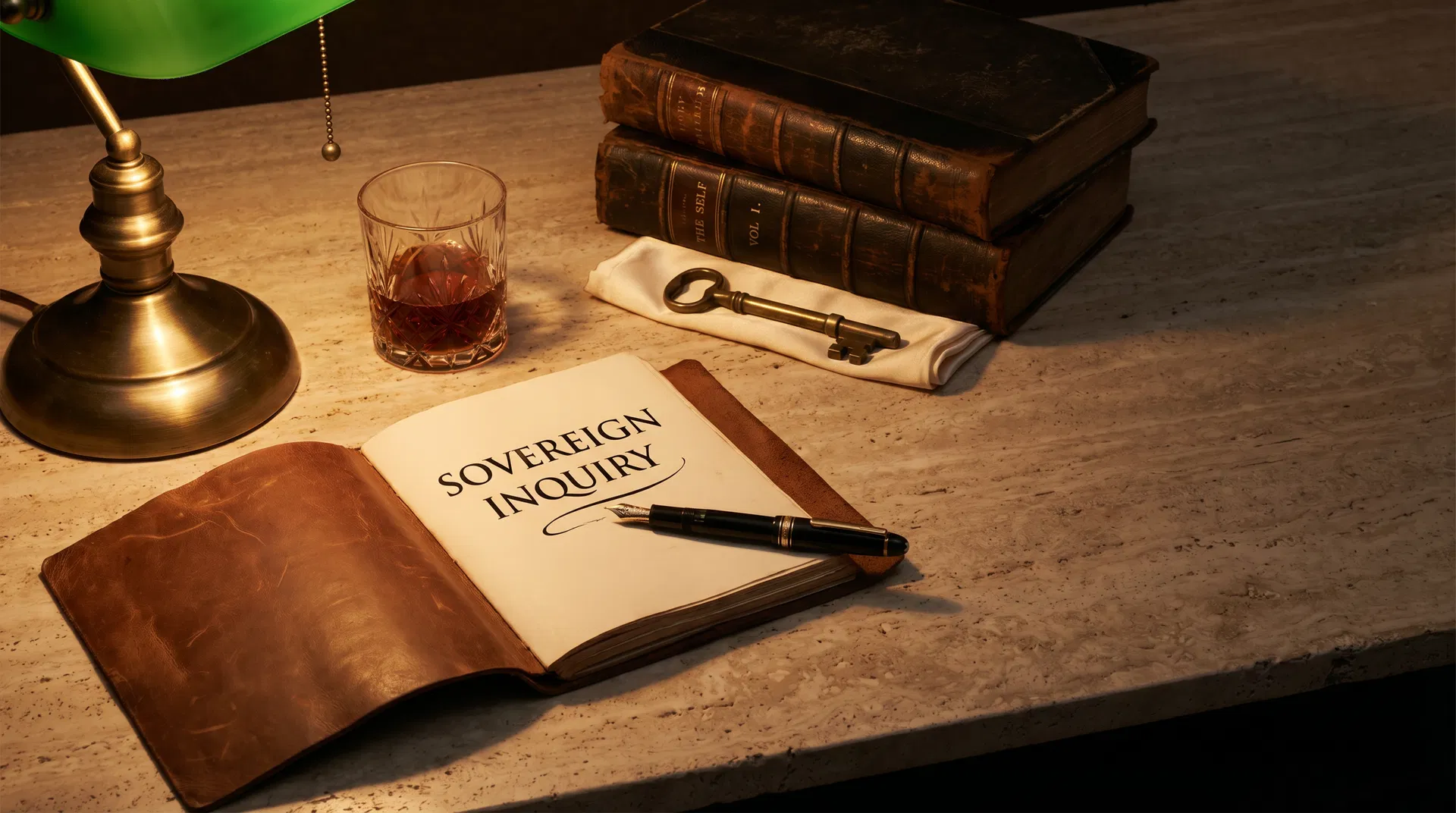 A quill, candle, and dried roses on a contemplative surface