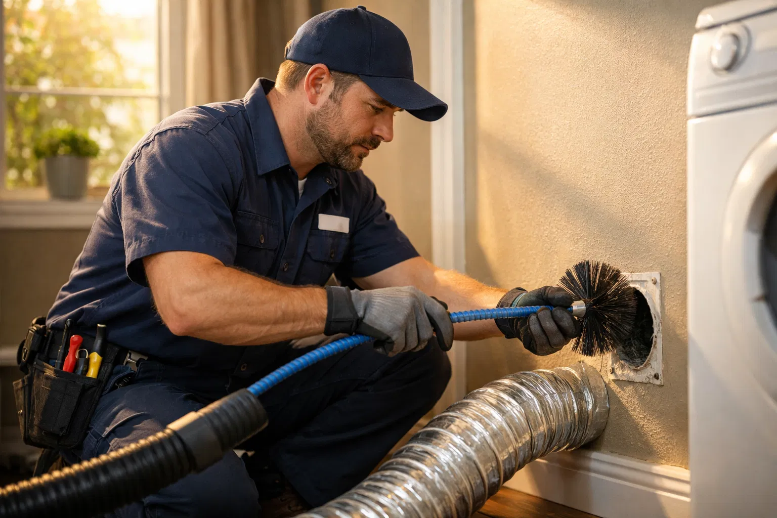 Professional HVAC technician at work