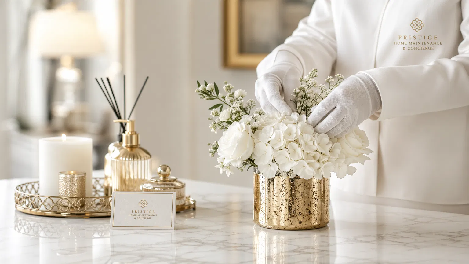 Mains blanches arrangeant des fleurs - LESA Multiservices