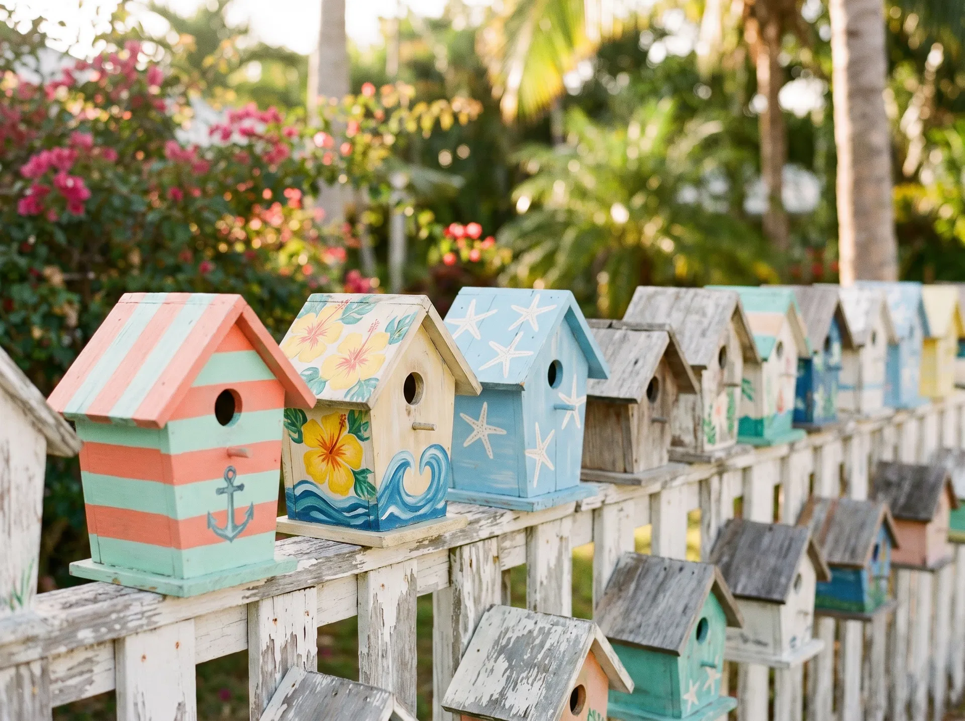 Hand-painted birdhouses
