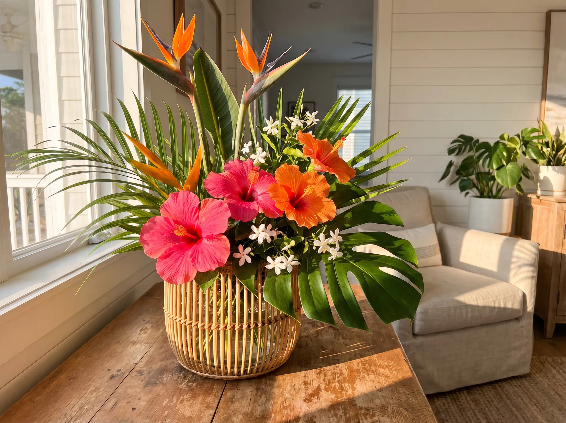 Tropical floral arrangements