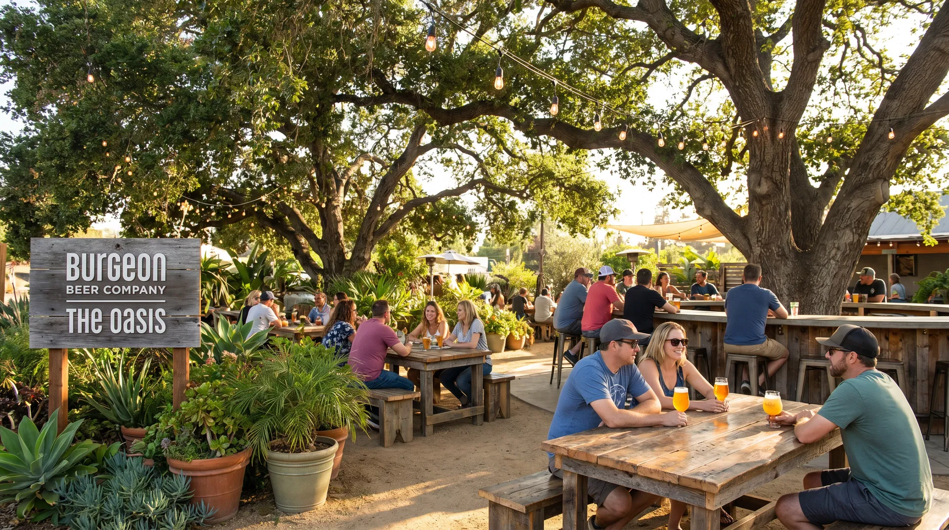 Burgeon Beer Company The Oasis outdoor taproom in Escondido