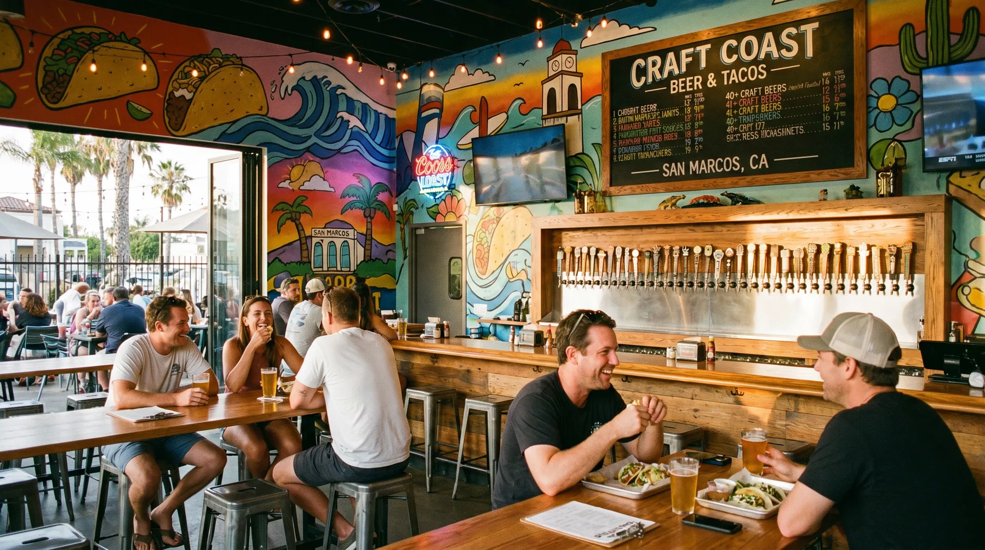 Craft Coast Beer and Tacos taproom in San Marcos