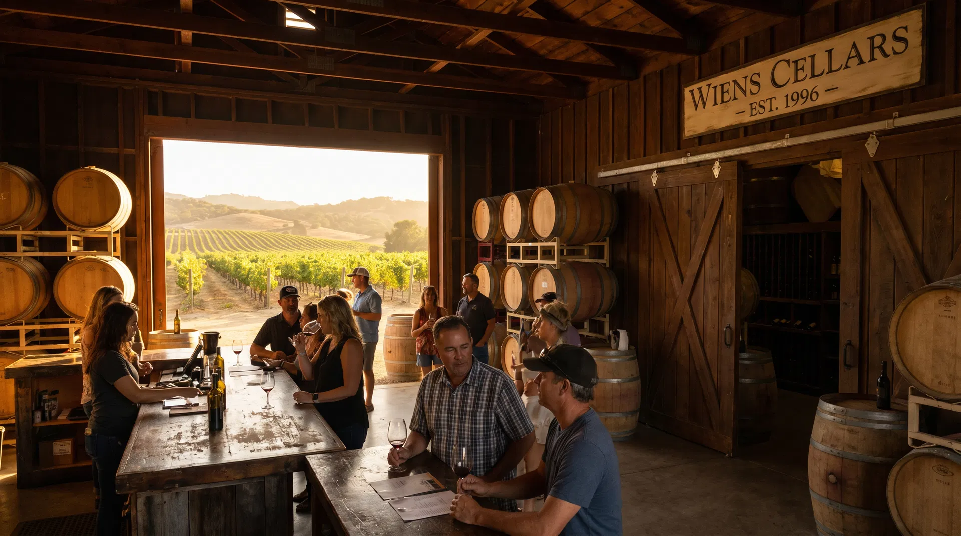 Wiens Cellars rustic winery tasting room in Temecula