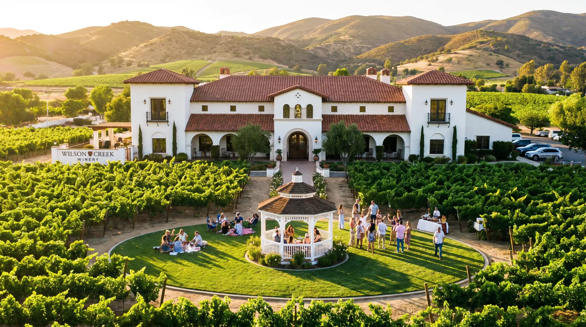 Wilson Creek Winery tasting room and vineyards in Temecula