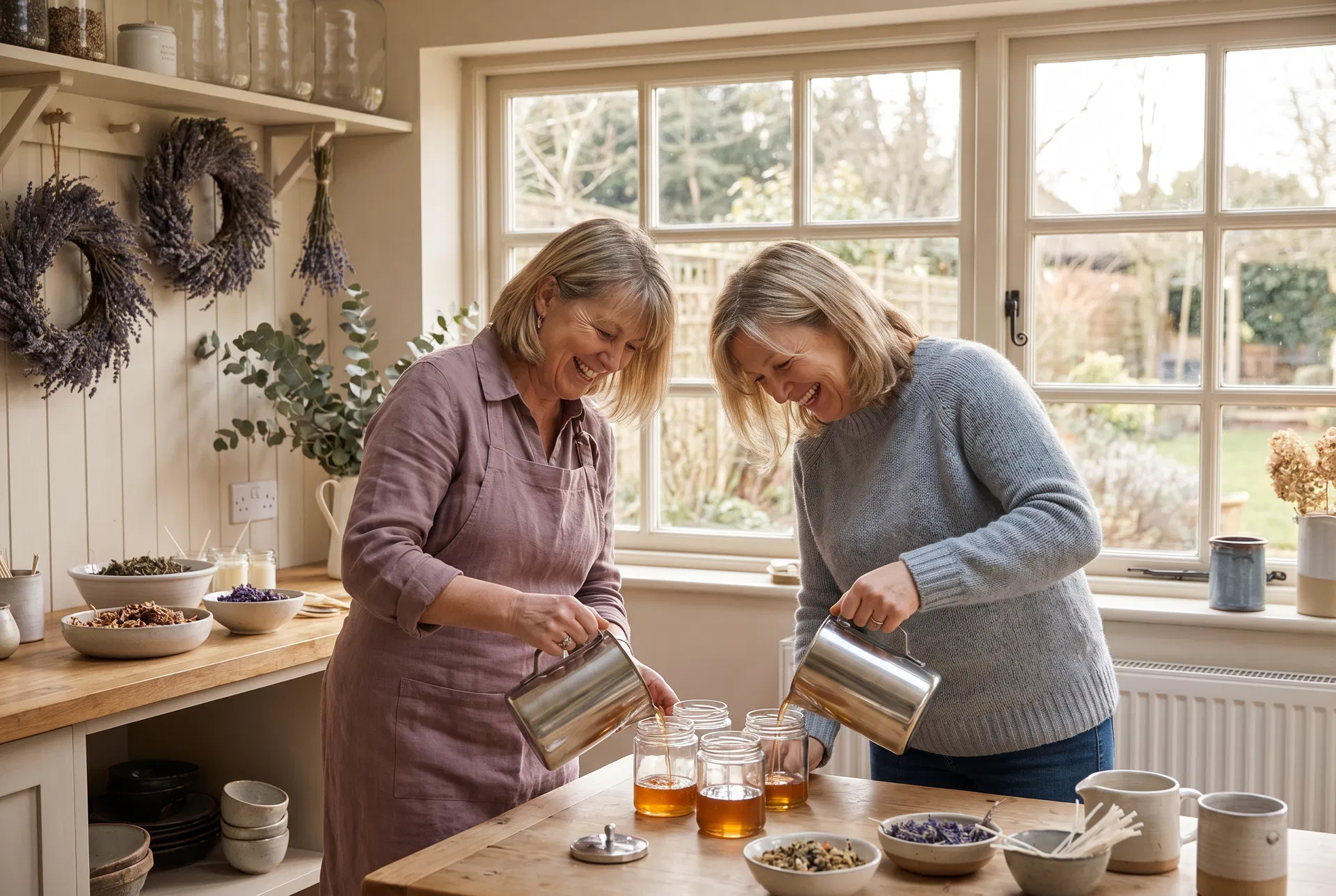 Founders crafting candles together