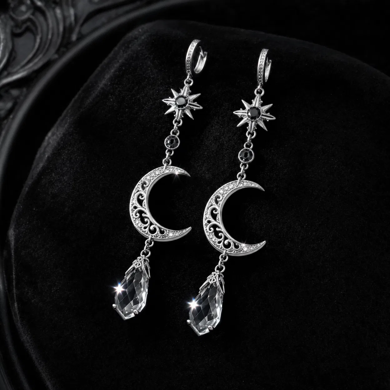 Celestial Moon Drop Earrings