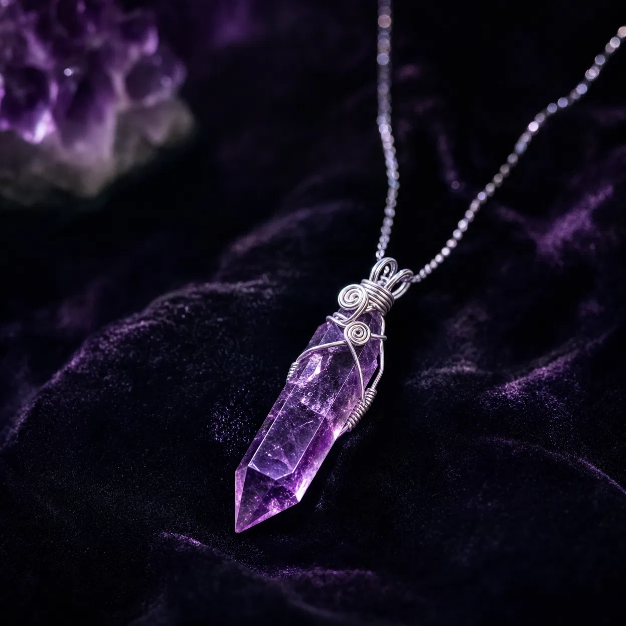Amethyst Point Crystal Necklace