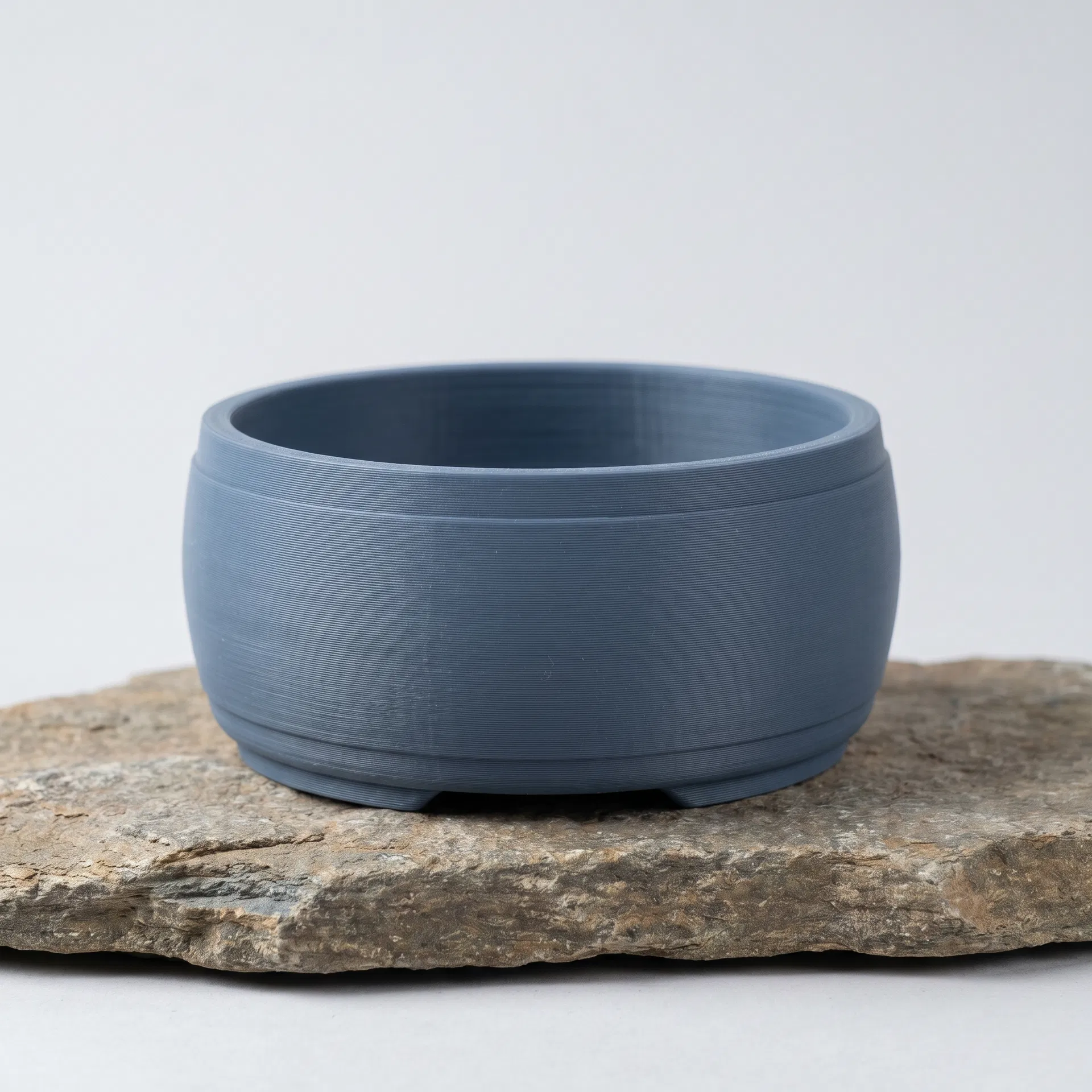 Drum Bonsai Pot — Slate Blue