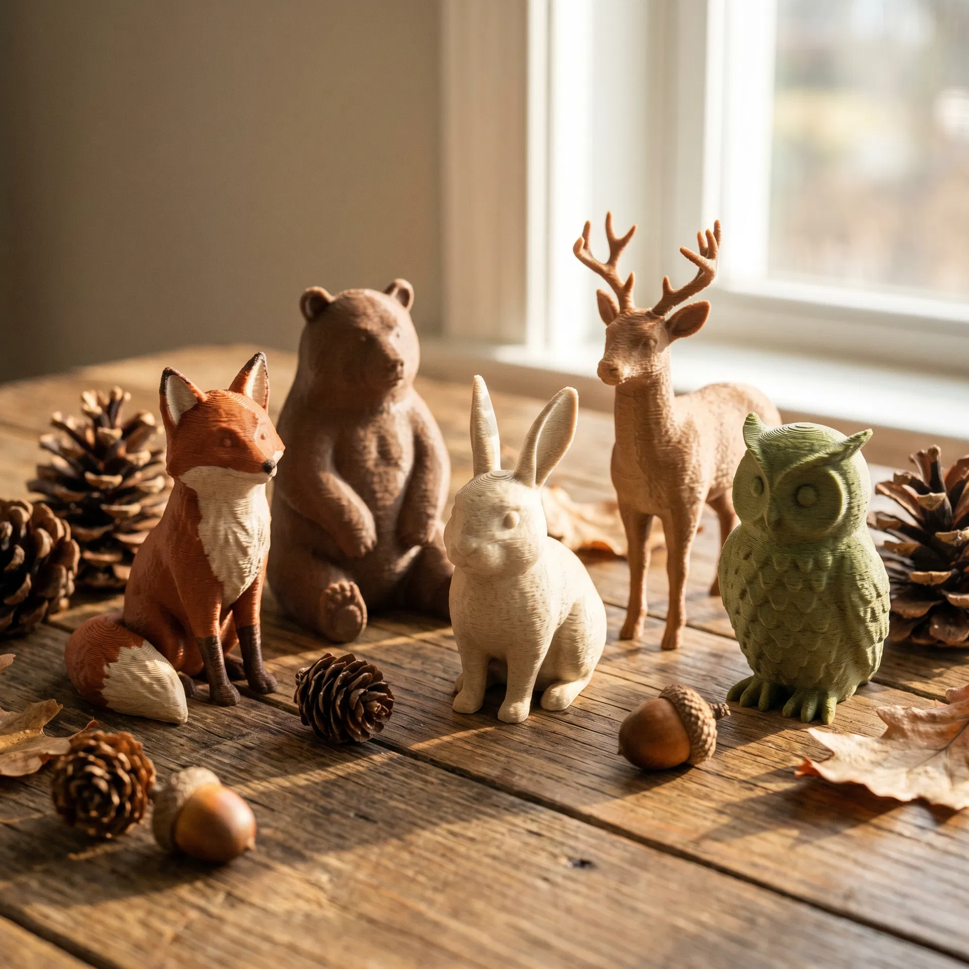 Woodland Animal Figurine Set (5-Pack)