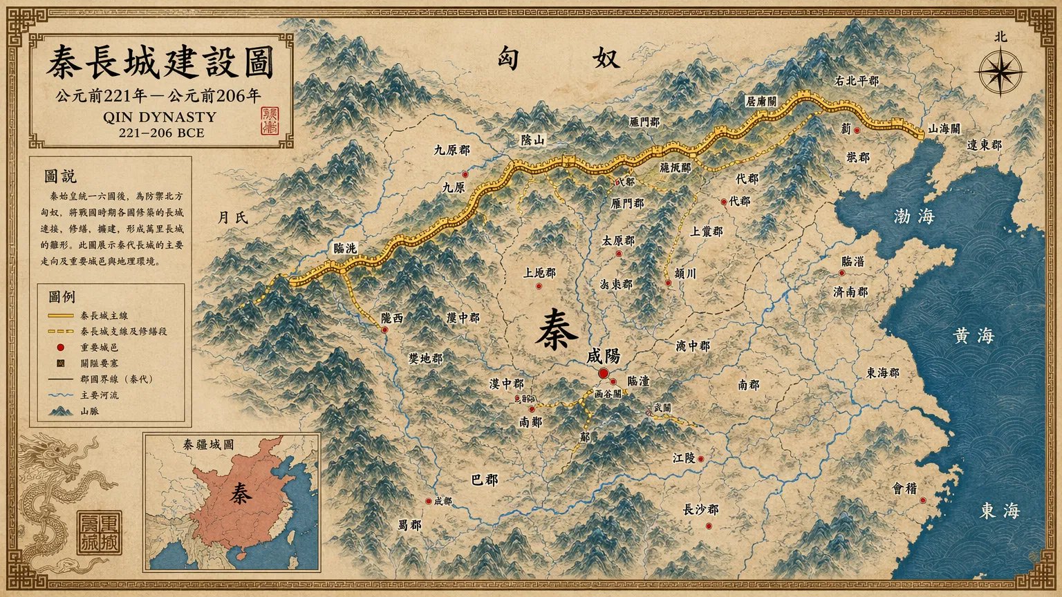 秦朝長城建設圖