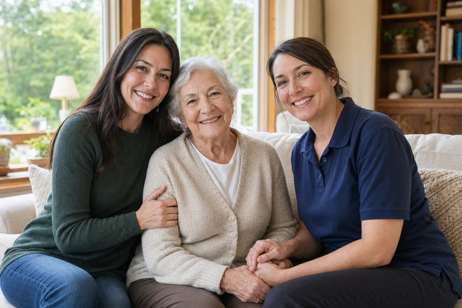 Family and caregiver together