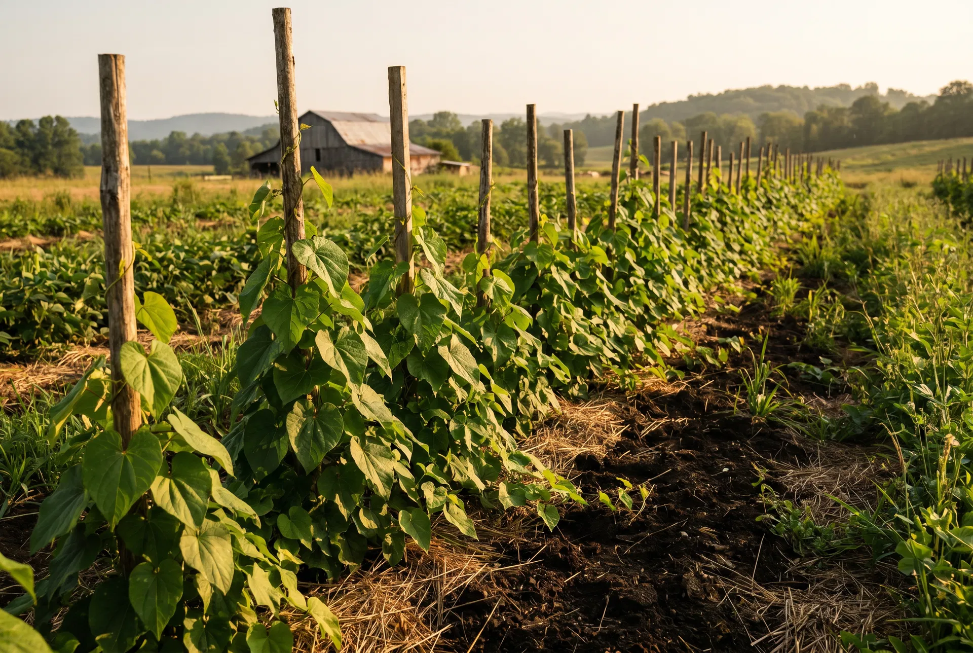 Wild yam growing on Mark's regenerative farm