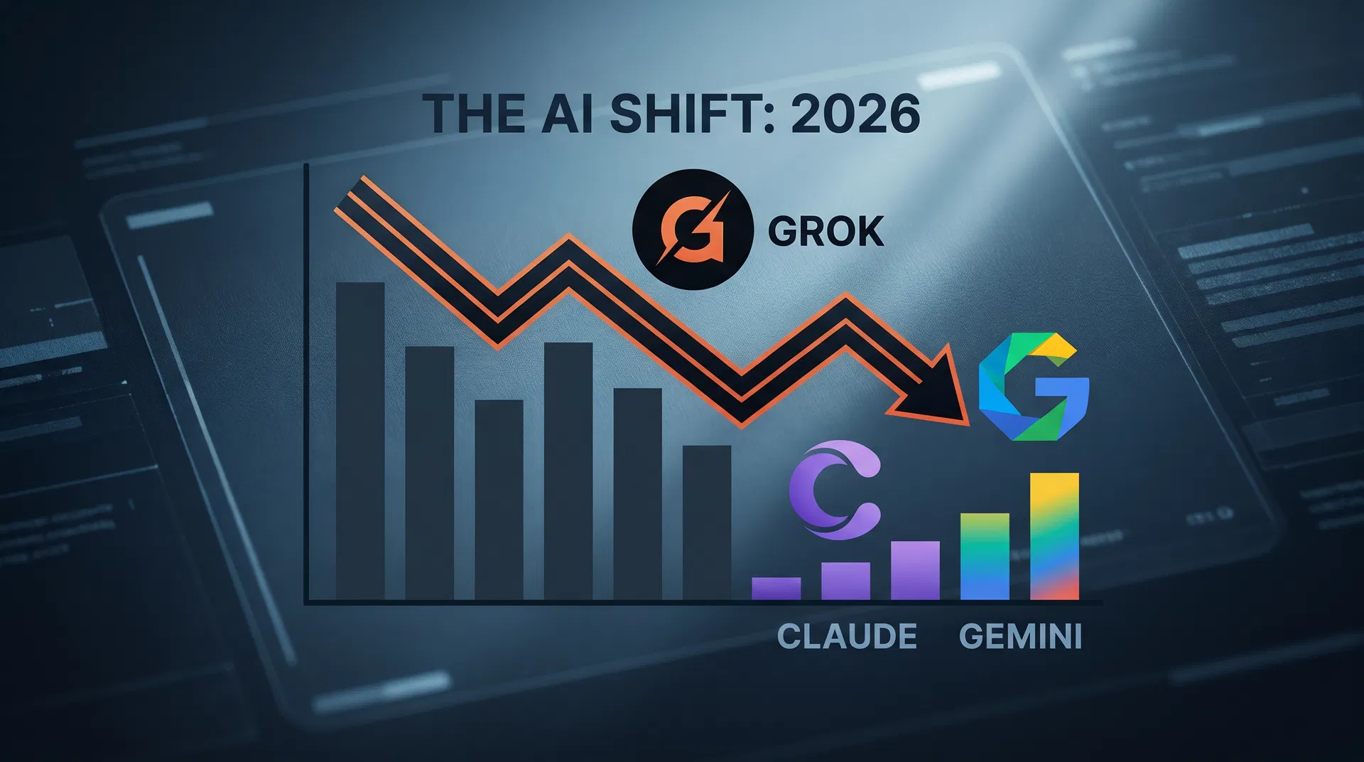 Grok Falls to Fifth Place as Claude Surges 1,205% Year-Over-Year