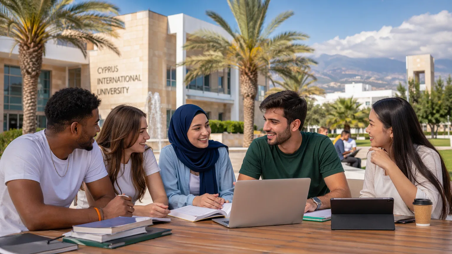 Students studying together