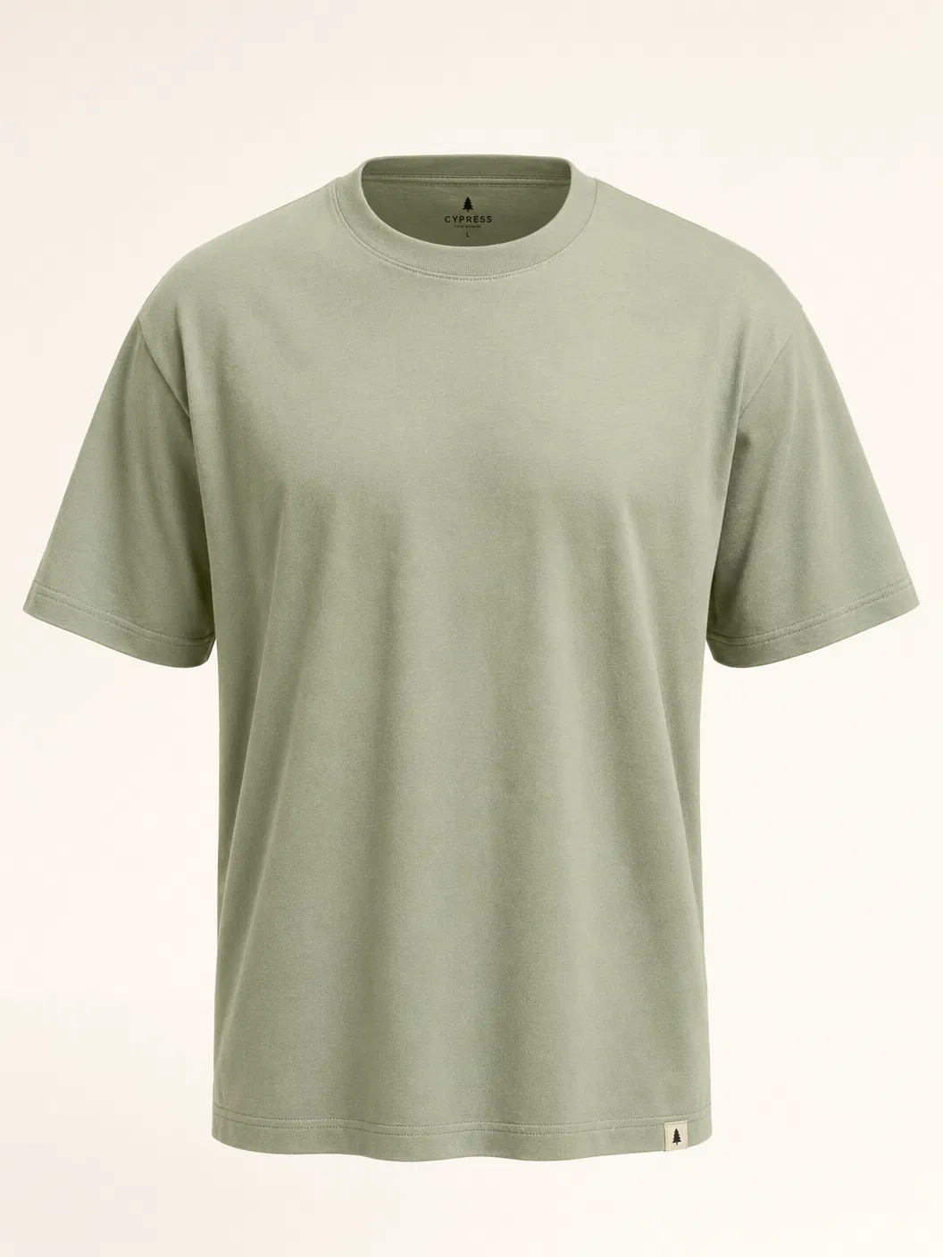 鼠尾草绿有机棉T恤