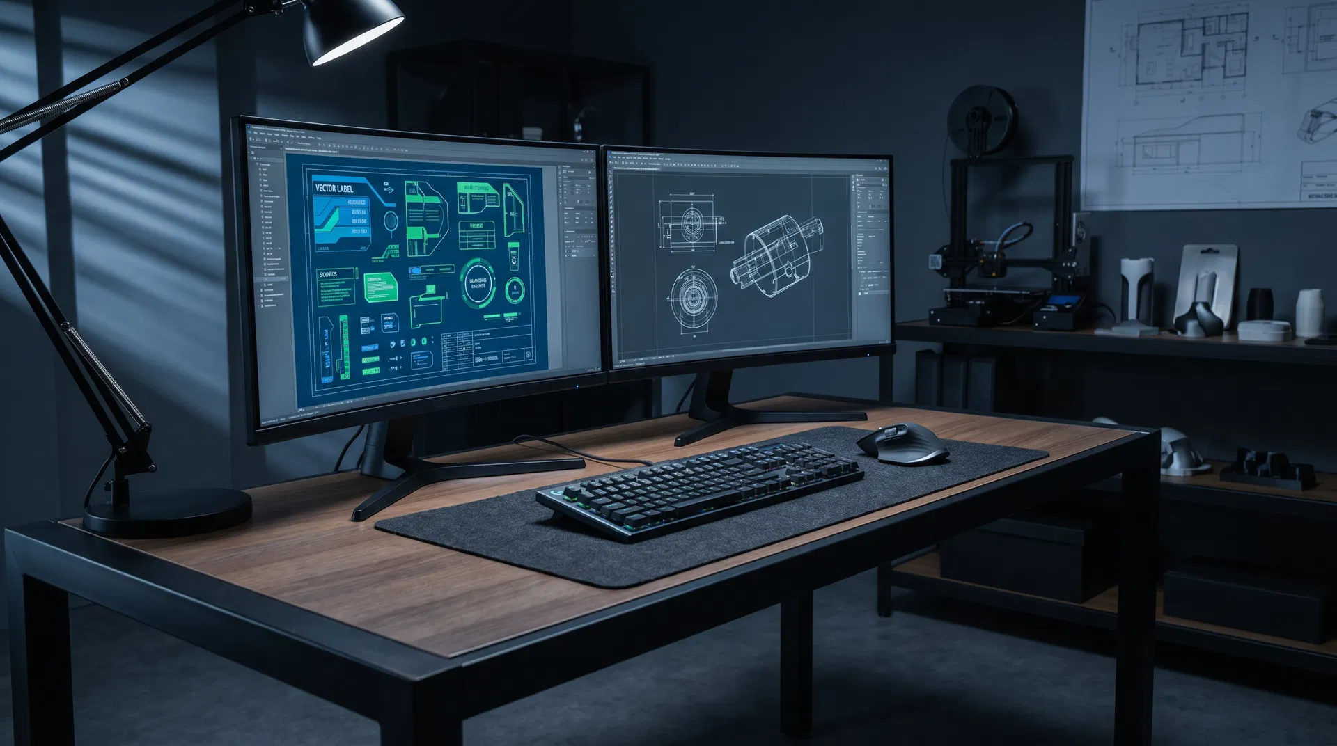 תחנת עבודה תעשייתית לעיצוב CAD