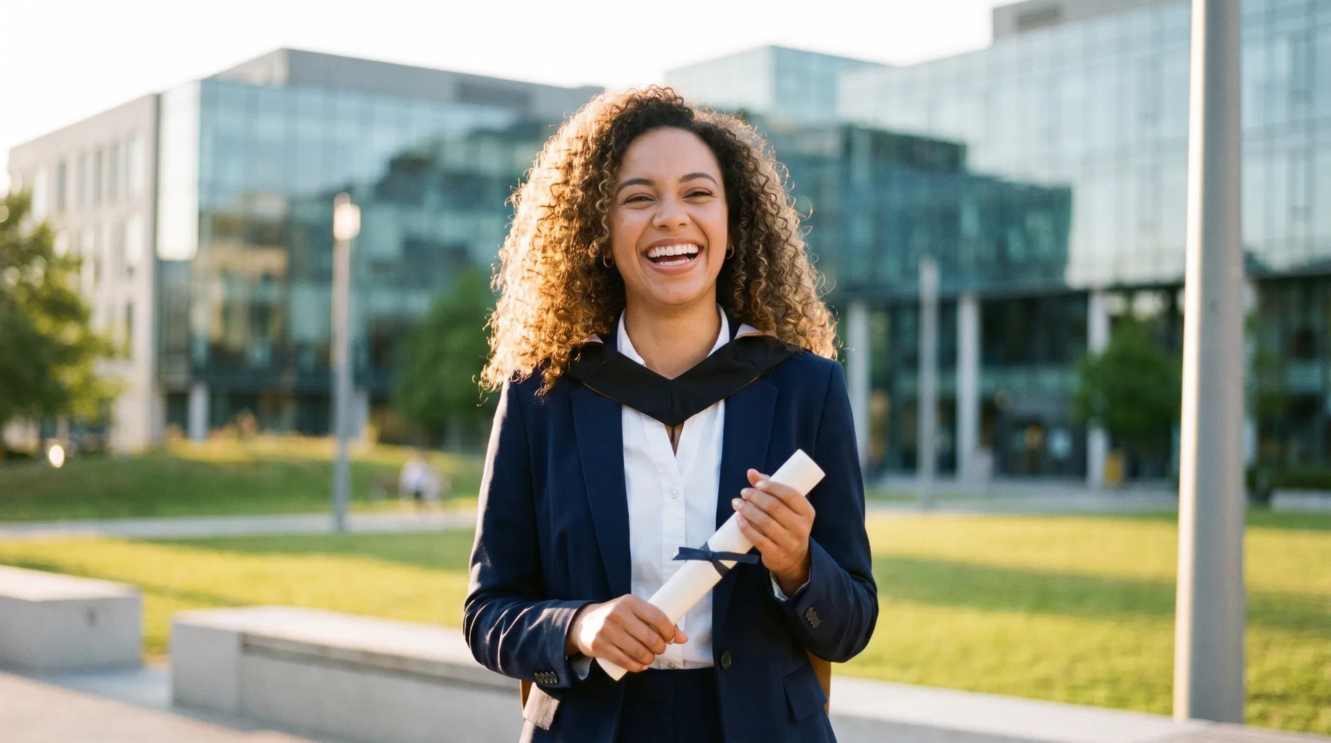 Pessoa segurando diploma de formatura