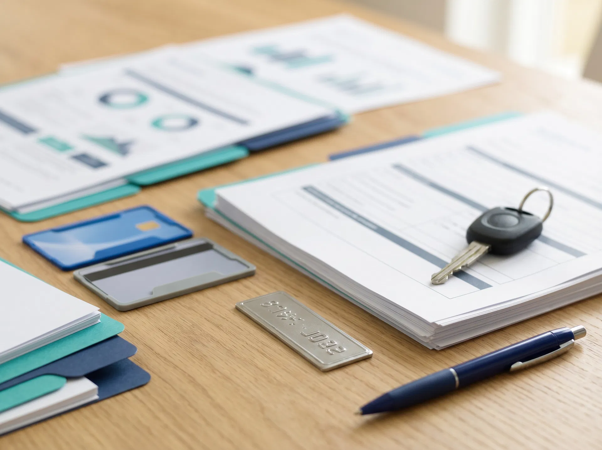 Documentos organizados para processo de habilitação