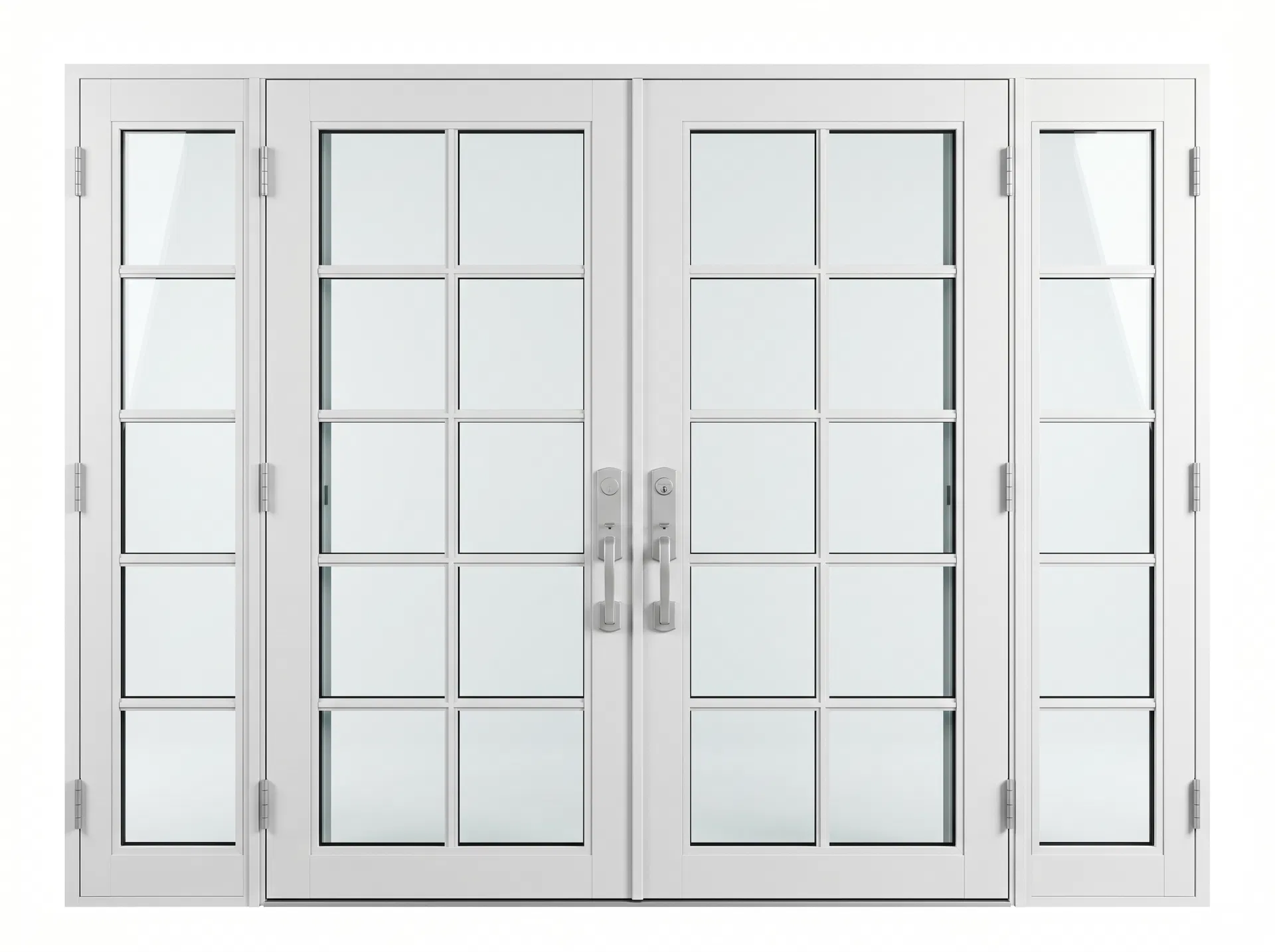 Double French Impact Doors — White Frame