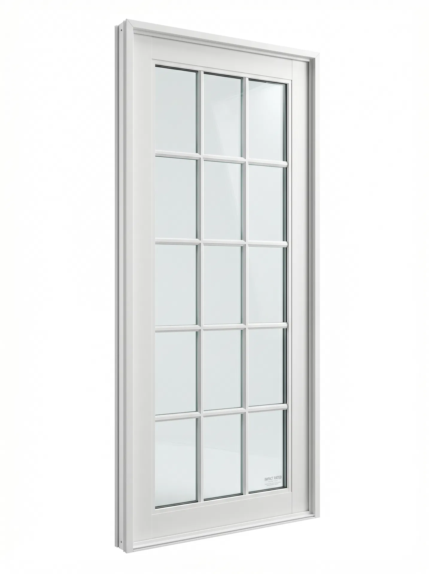 Single French Impact Door — White Frame