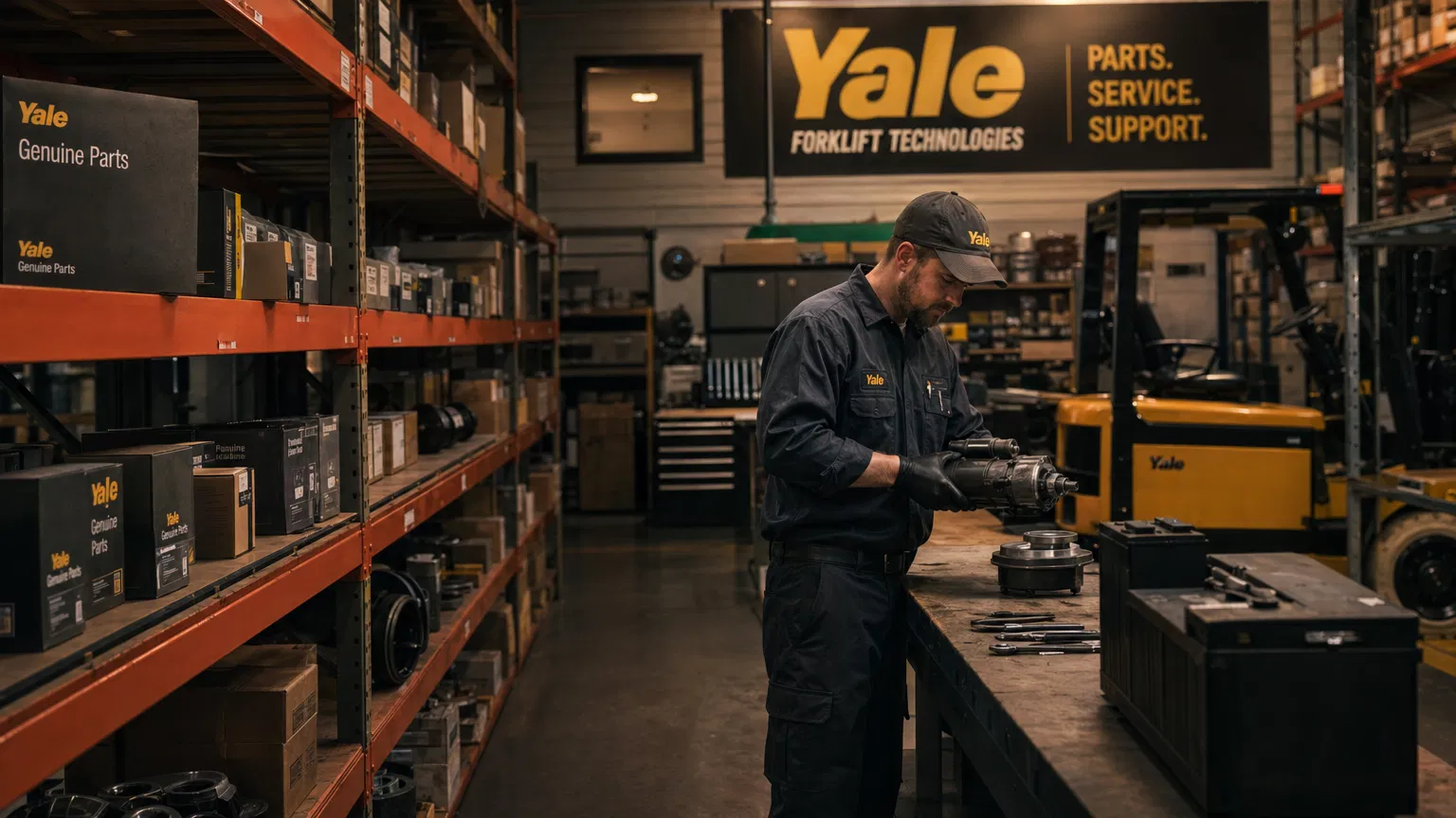 Organized forklift parts department
