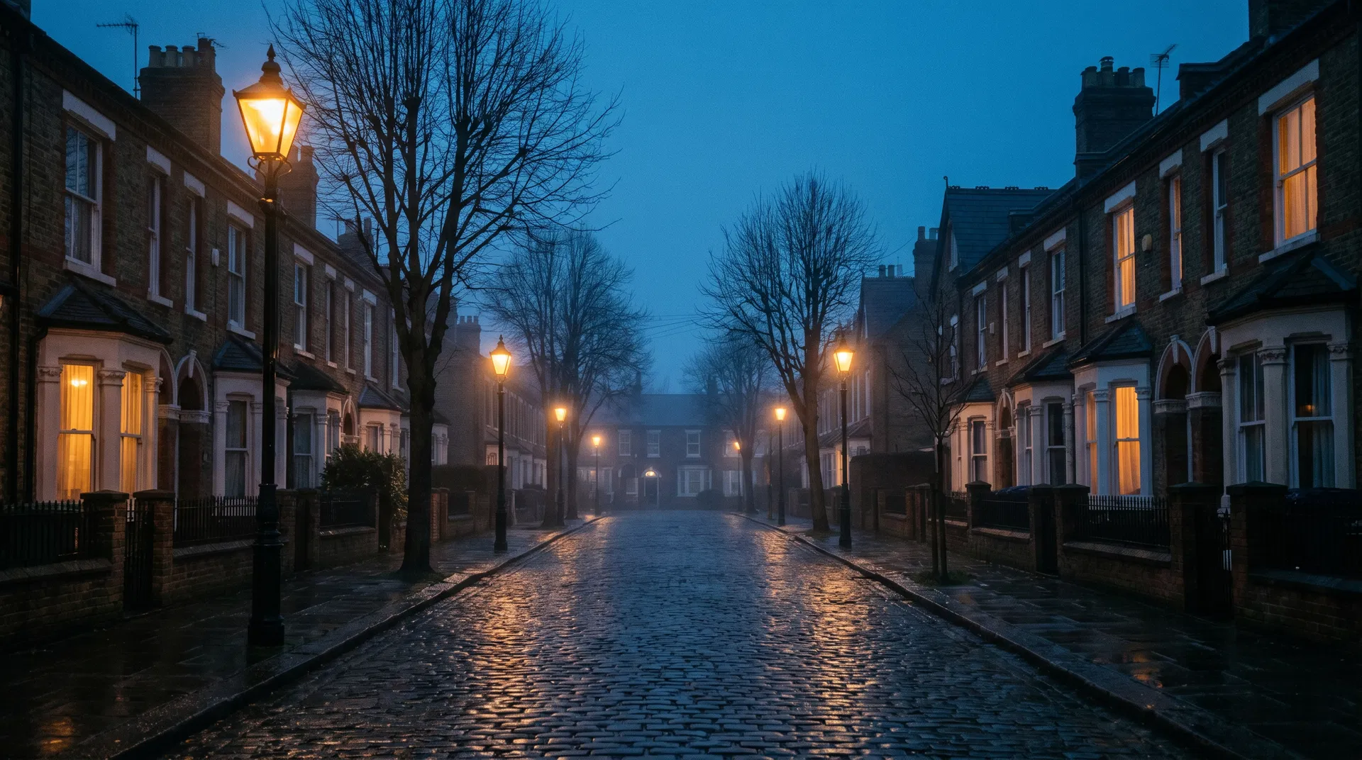 Wirral residential street at night