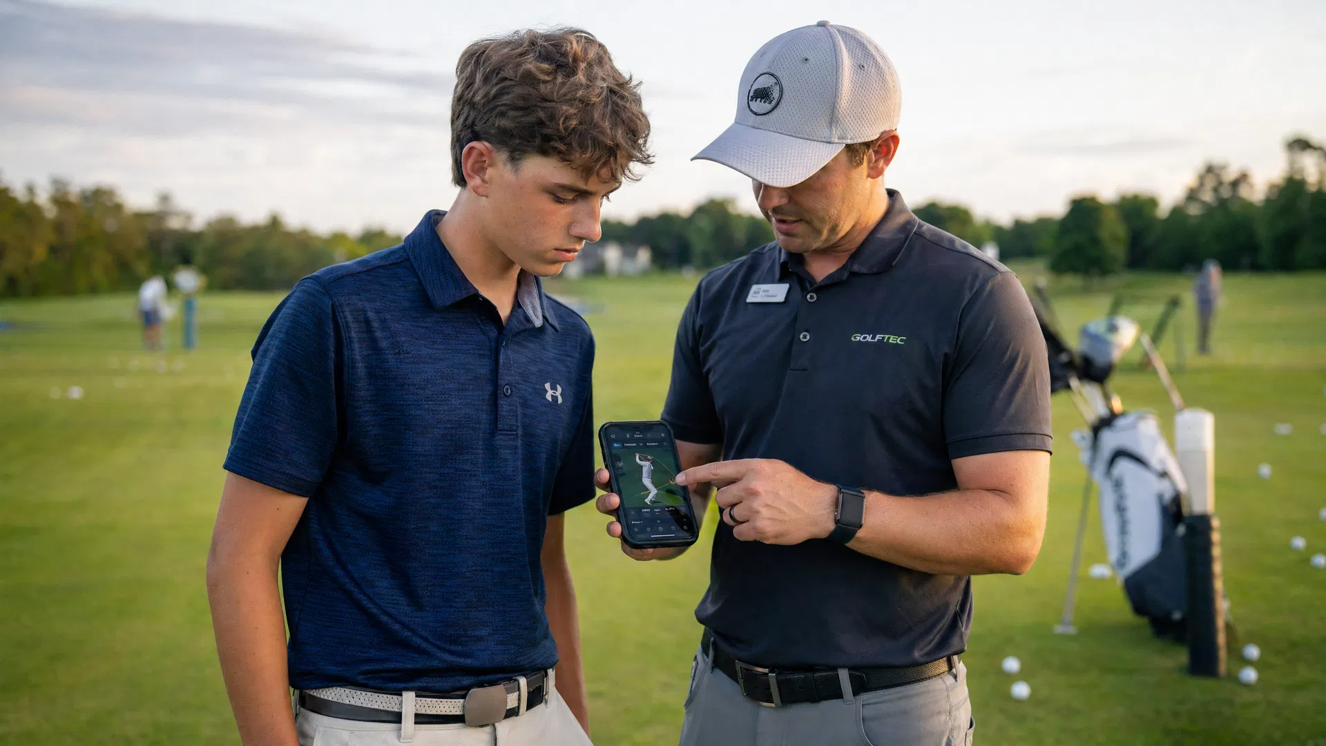 Coach and student using Trackio Golf