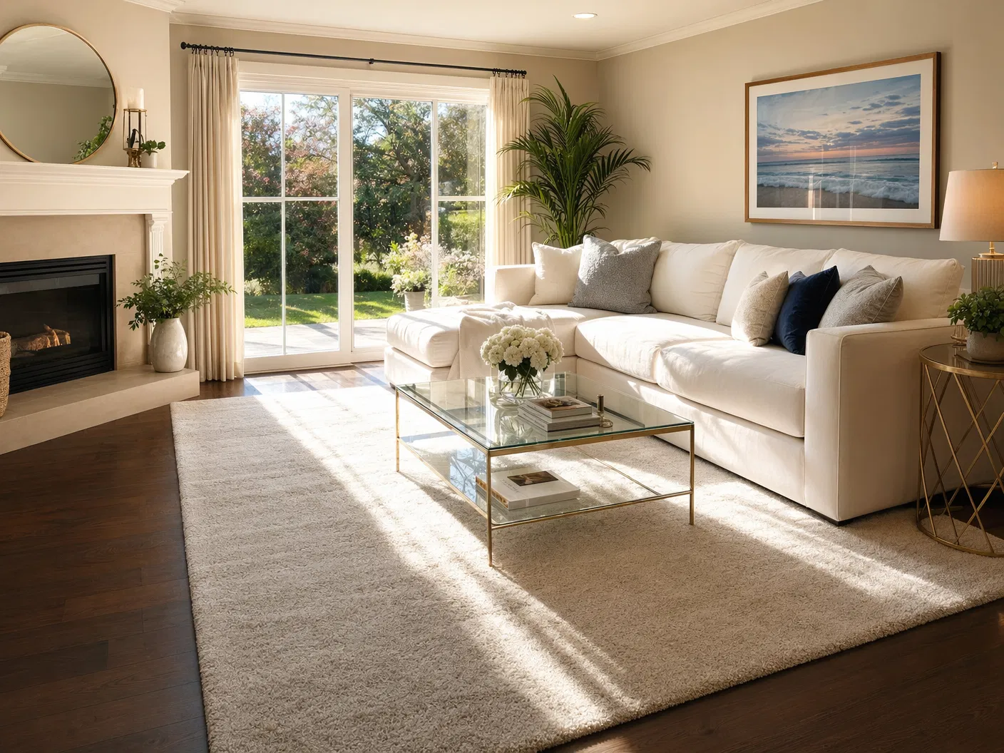 A beautifully clean living room