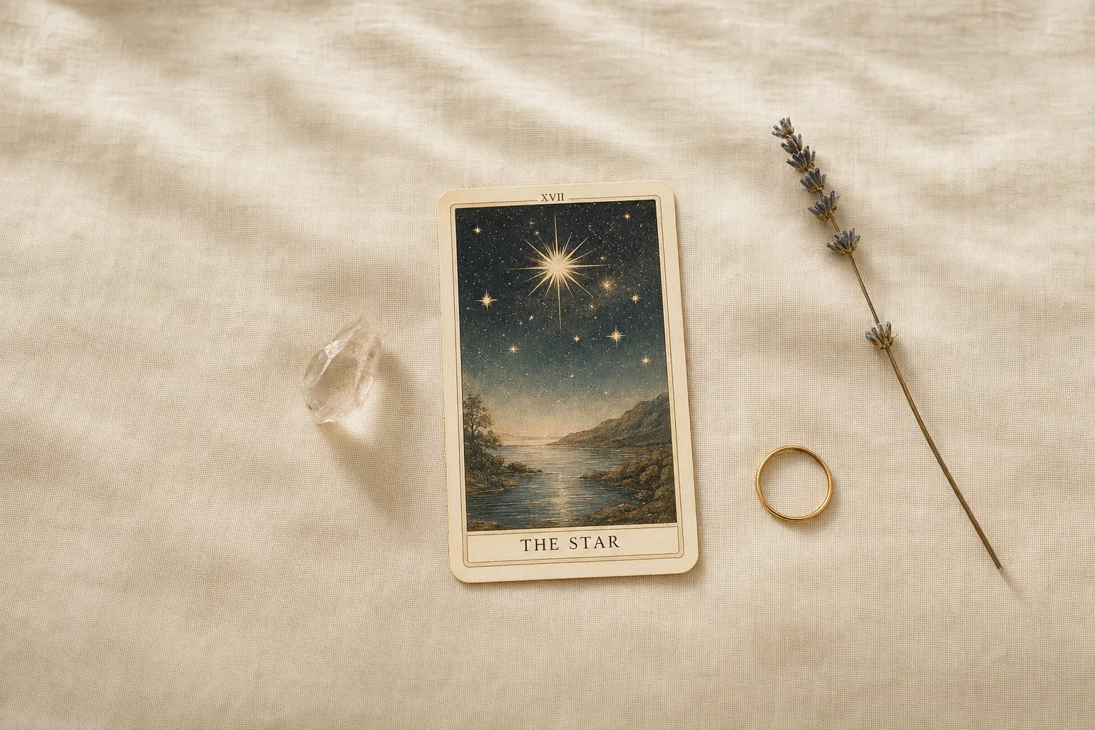 Tarot cards and crystals