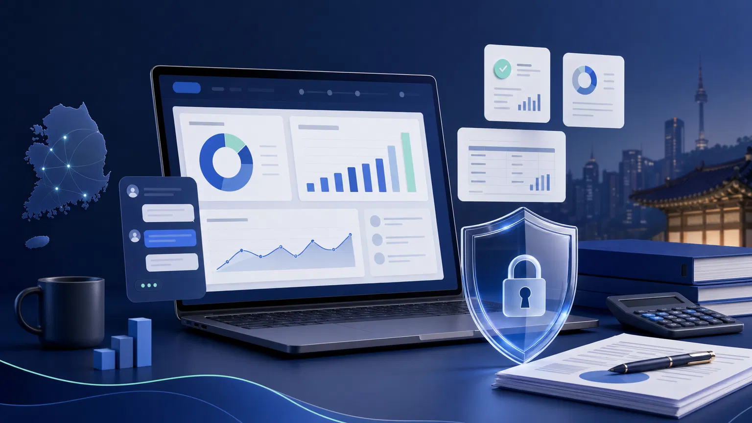 안전한 온라인 세무 상담을 표현한 이미지