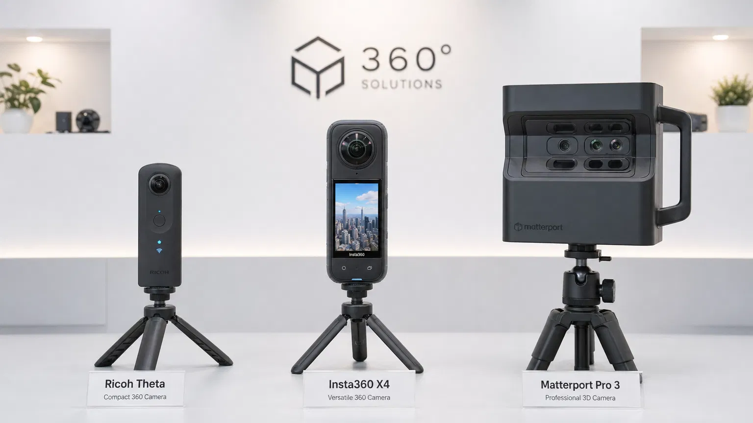 Drei 360°-Kameras im Vergleich: Ricoh Theta, Insta360, Matterport Pro 3