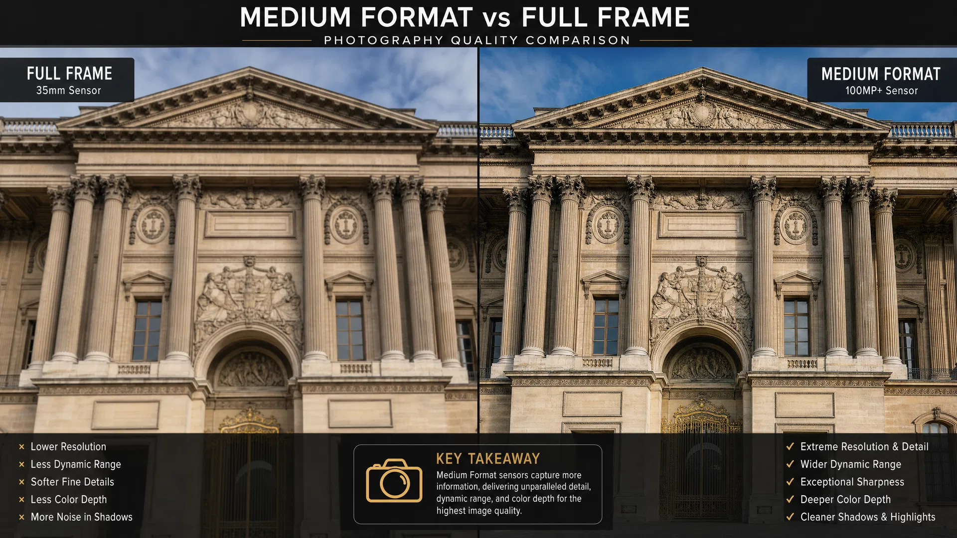 Mittelformat vs Vollformat – Vergleich der Bildqualität bei Architekturfotografie