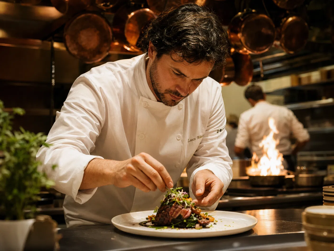 Chef preparing a dish