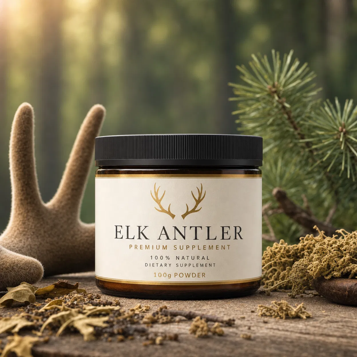 Elk Antler Powder Tub