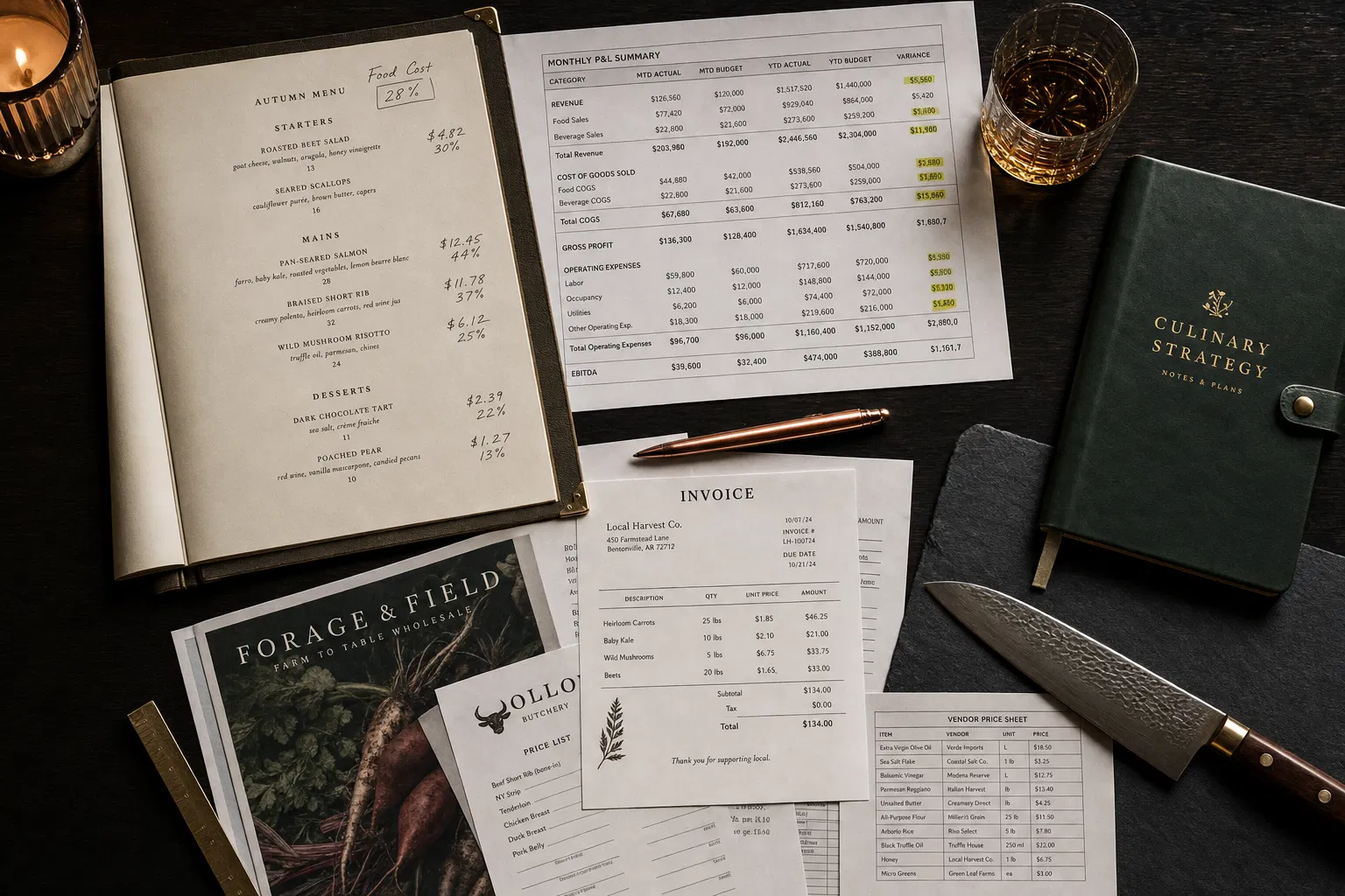Menu analysis workspace