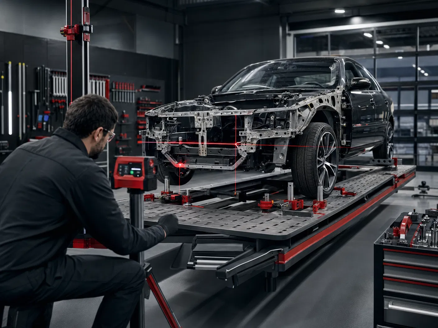Auto collision repair and frame alignment at Supreme Collision Center in Fullerton CA