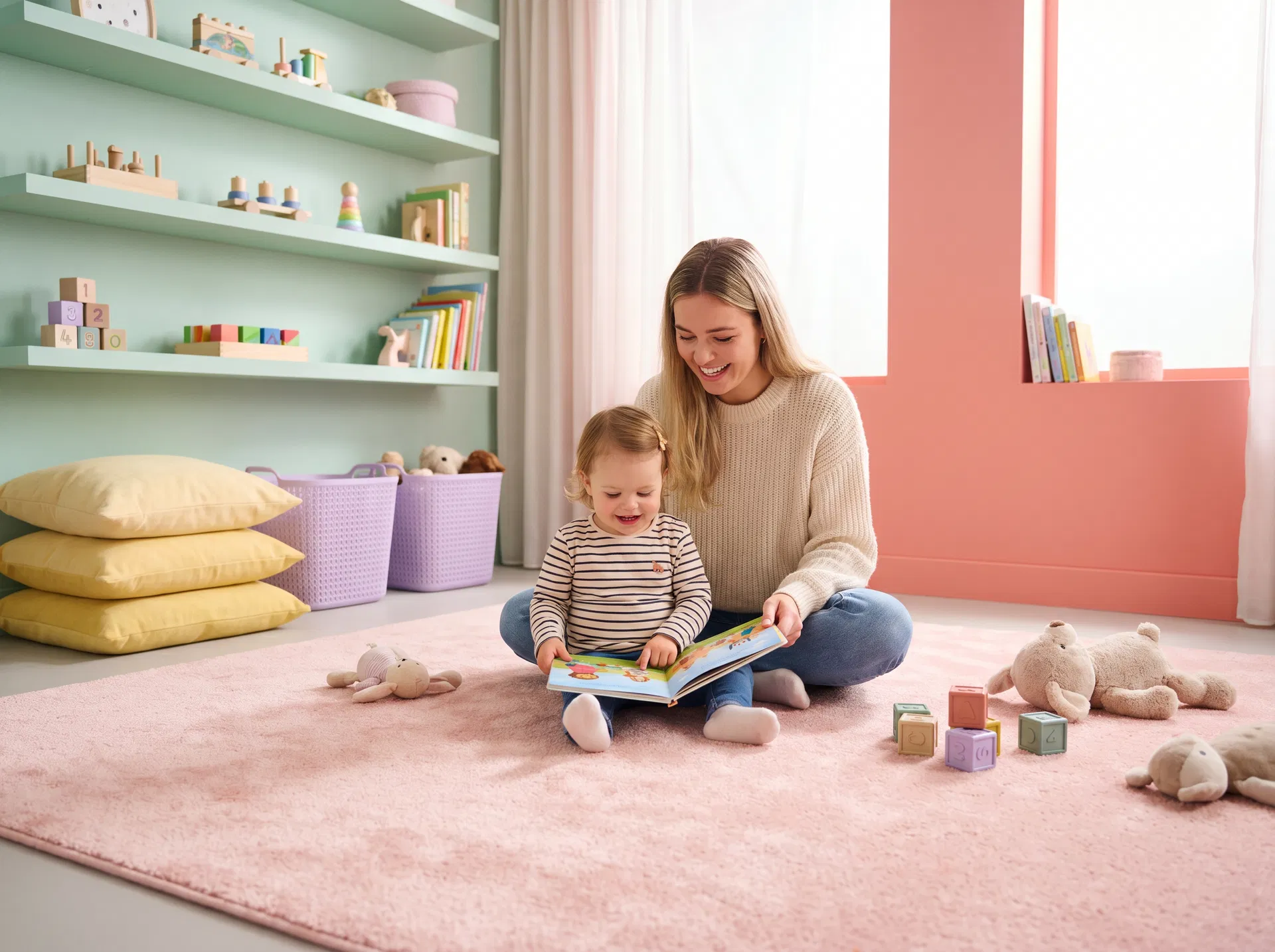 Parent and child reading together